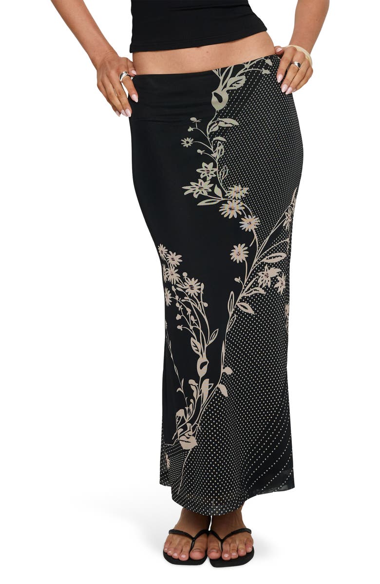 Princess Polly Dreamers Floral Mesh Maxi Skirt, Main, color, Multi Floral