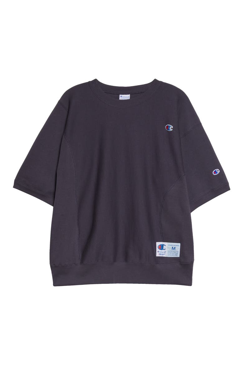 x Champion Short Sleeve Cotton Fleece Sweatshirt, Alternate, color, GRAY PURPLE