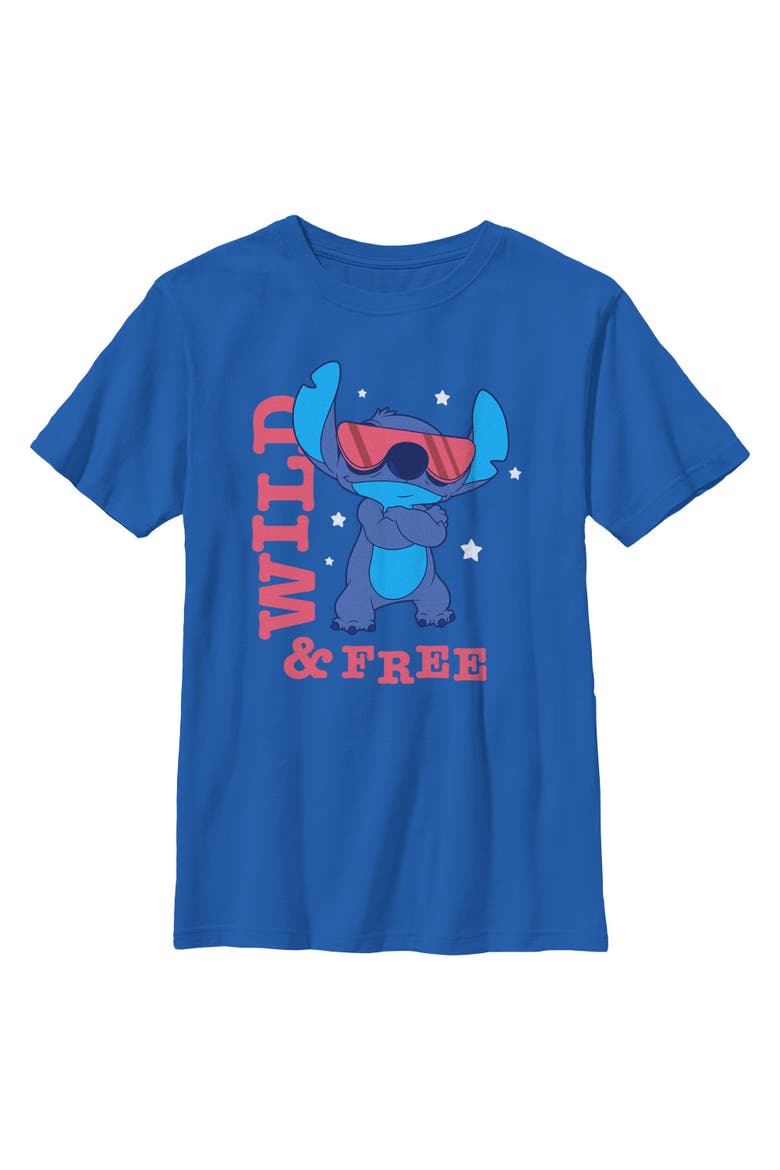 Boy's Lilo & Stitch Wild and Free Pose  Graphic T-Shirt, Main, color, Royal Blue
