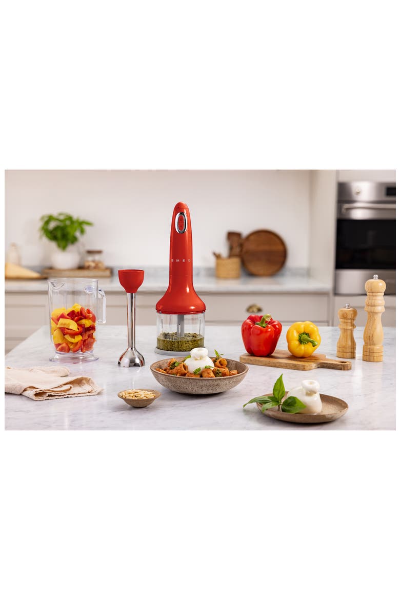 Retro Style Hand Blender Set, Alternate, color, RED