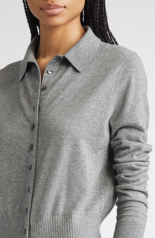 Lafayette 148 New York Rib Trim Button Front Polo Cardigan