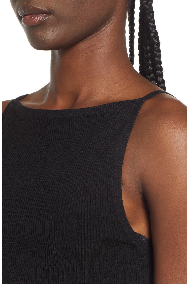 Rib Knit Camisole, Alternate, color, BLACK