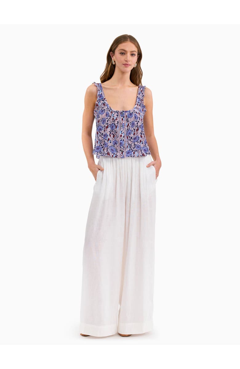 Rebecca Taylor Daphne Crinkle Tank, Main, color, Iris Multi