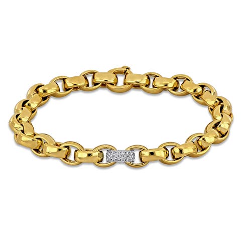 Diamond Rolo Link Chain Bracelet 14k