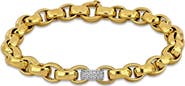 Julianna B. Diamond Rolo Link Chain Bracelet 14k