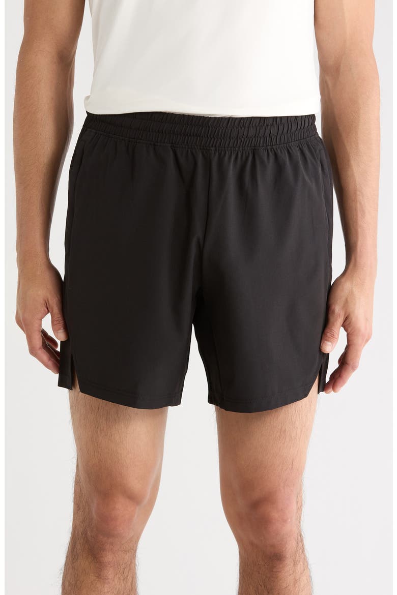 Airborne 7-Inch Woven Shorts, Main, color, BLACK