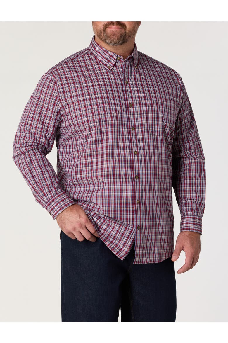 Big & Tall Easy-Care Plaid Sport Shirt V2, Alternate, color, RUMBA RED