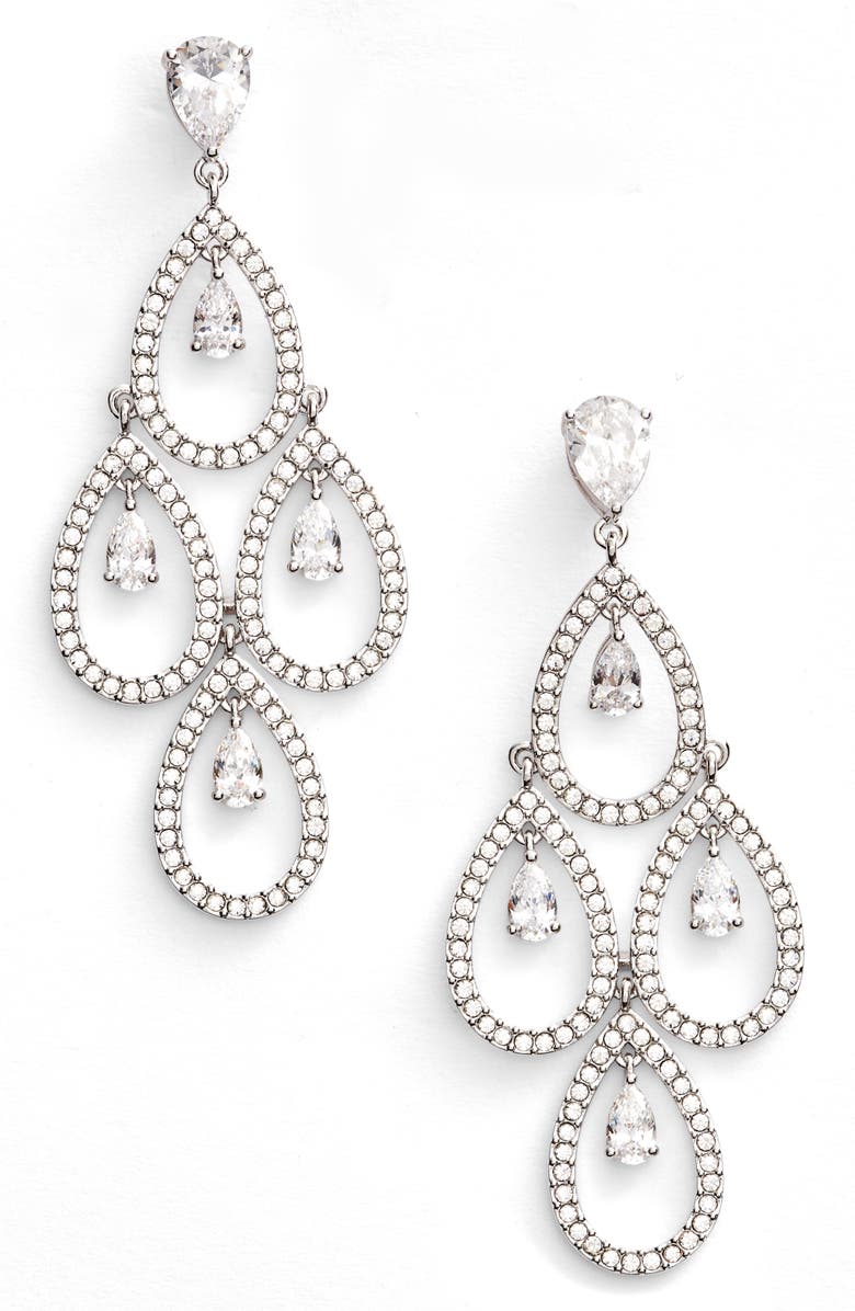 Nadri Crystal Chandelier Earrings, Main, color, 