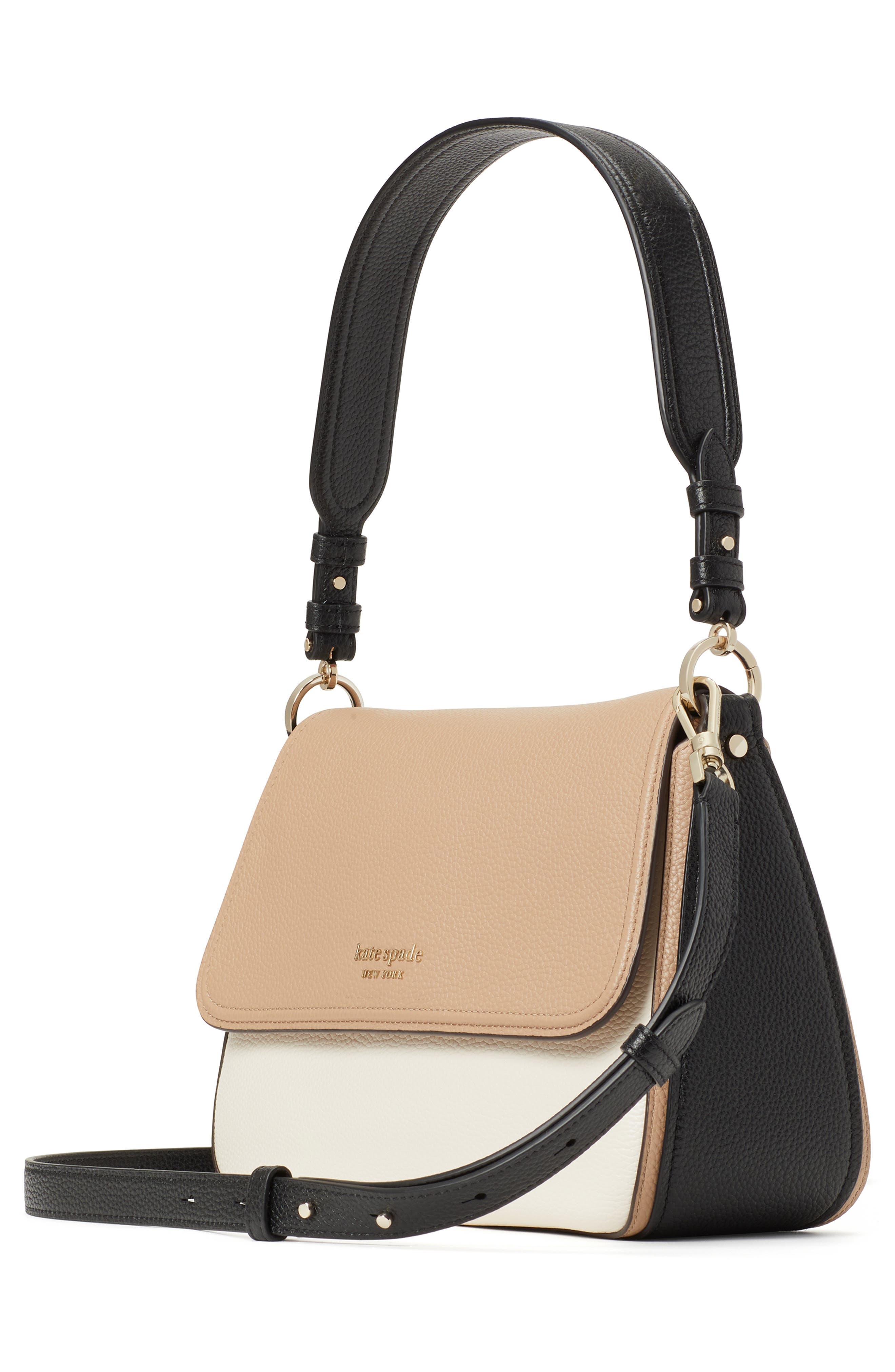 Kate Spade New York hudson pebble leather medium convertible shoulder bag, Alternate, color, 