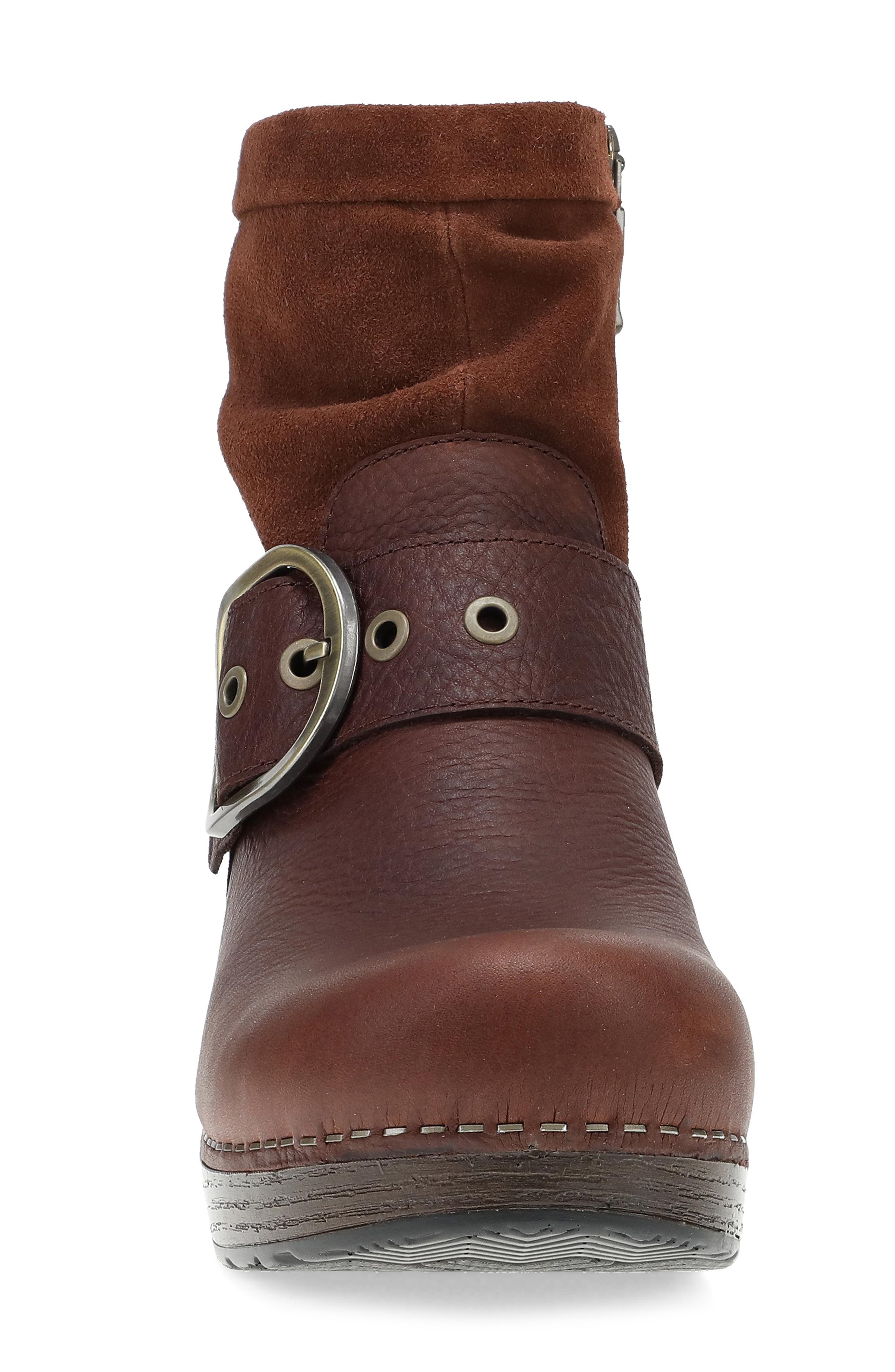 Pearson Leather Clog Boot, Alternate, color, MAHOGANY