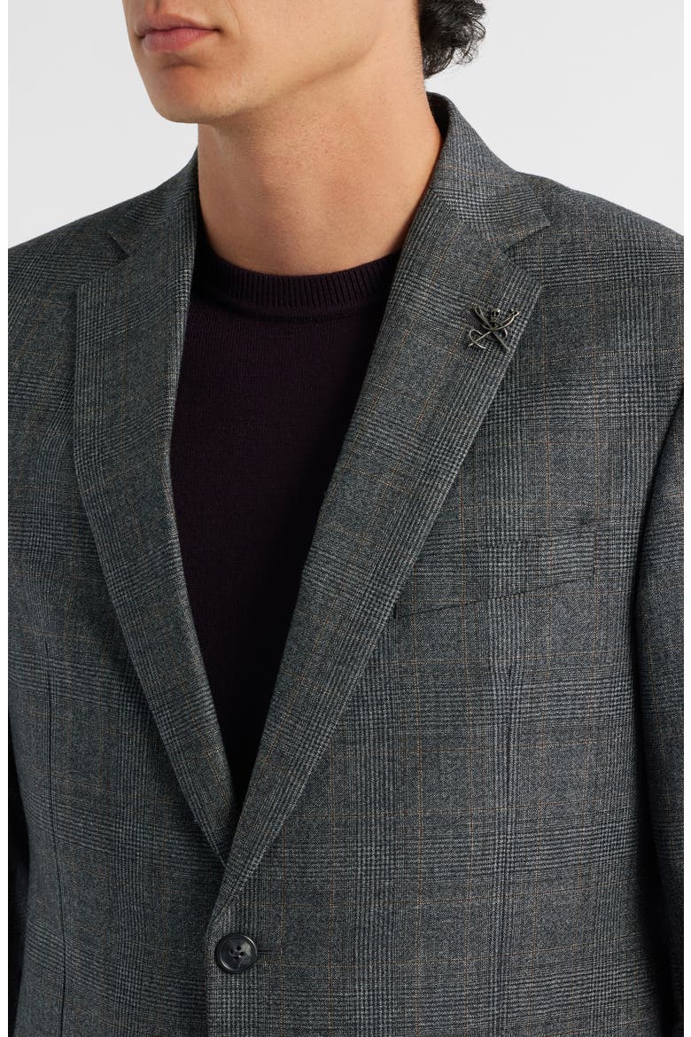 Bleeker Grey Glen Plaid Virgin Wool Suit, Alternate, color, CHARCOAL