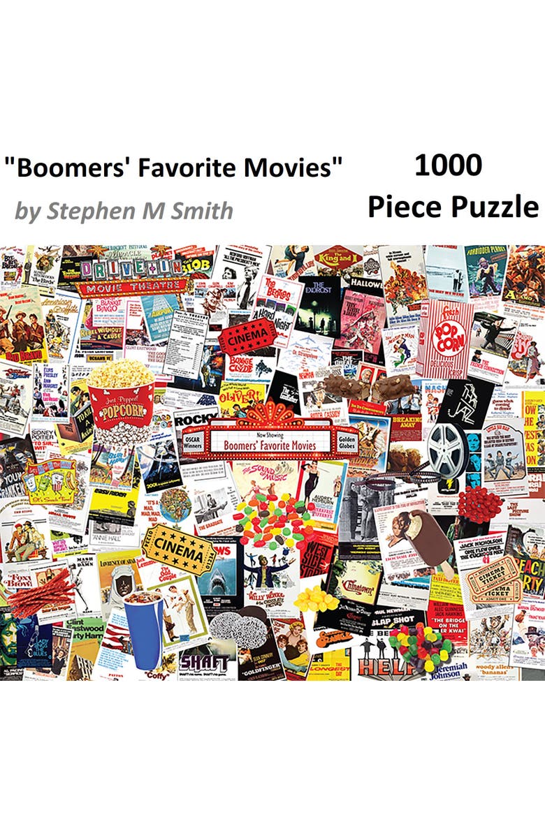 Boomers' Favorite Movies by Steve Smith, 24" x 30", 1000 Piece Puzzle, Alternate, color, Multicolored