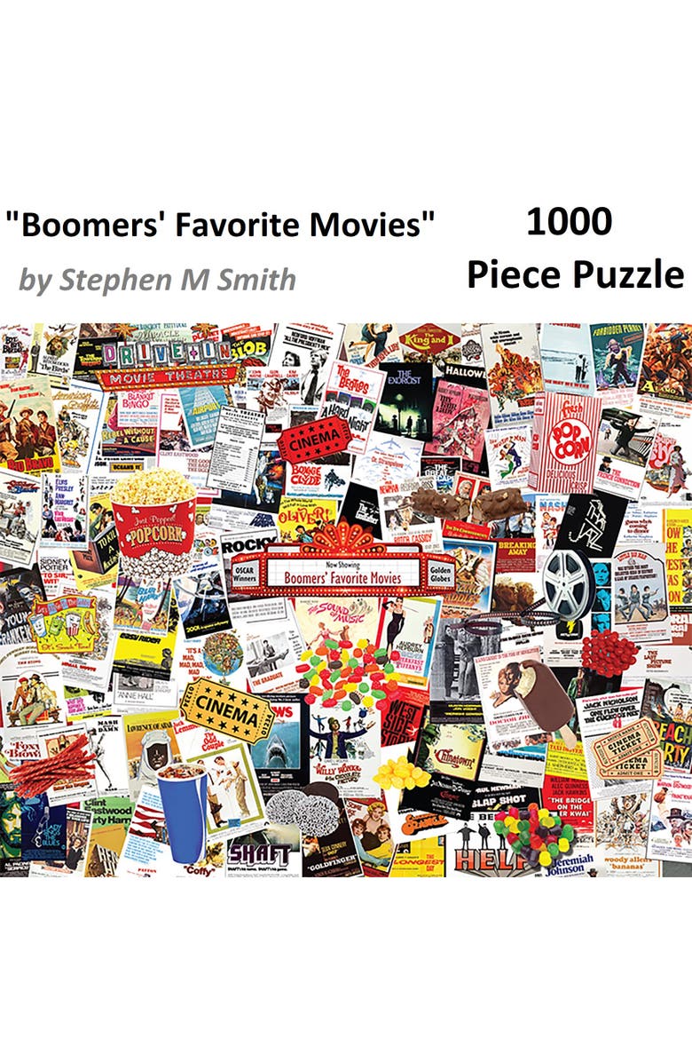 Hart Puzzles Boomers
Favorite Movies by Steve Smith, 24" x 30", 1000 Piece Puzzle, Alternate, color, Multicolored