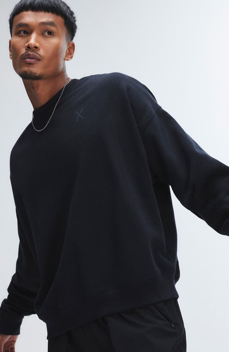 SAVAGE X FENTY Fleece Crewneck Sweatshirt, Alternate, color, Black Caviar