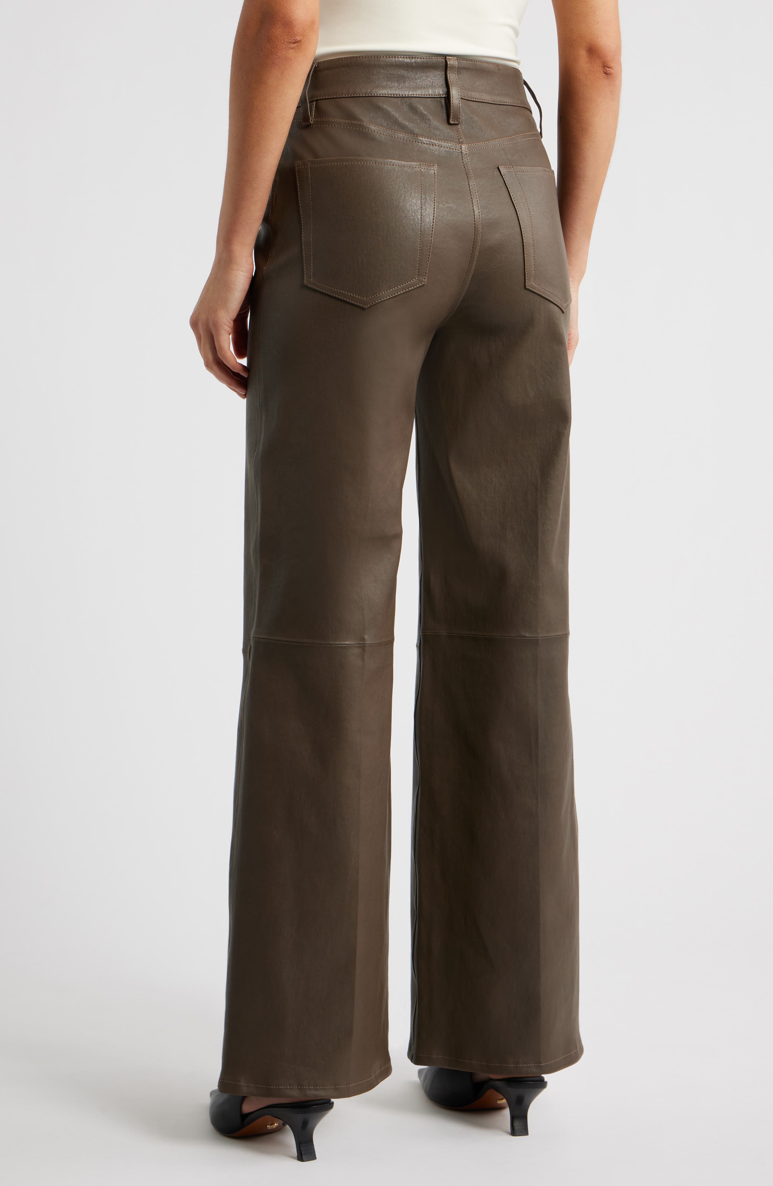Le Slim Palazzo Leather Pants - image 2