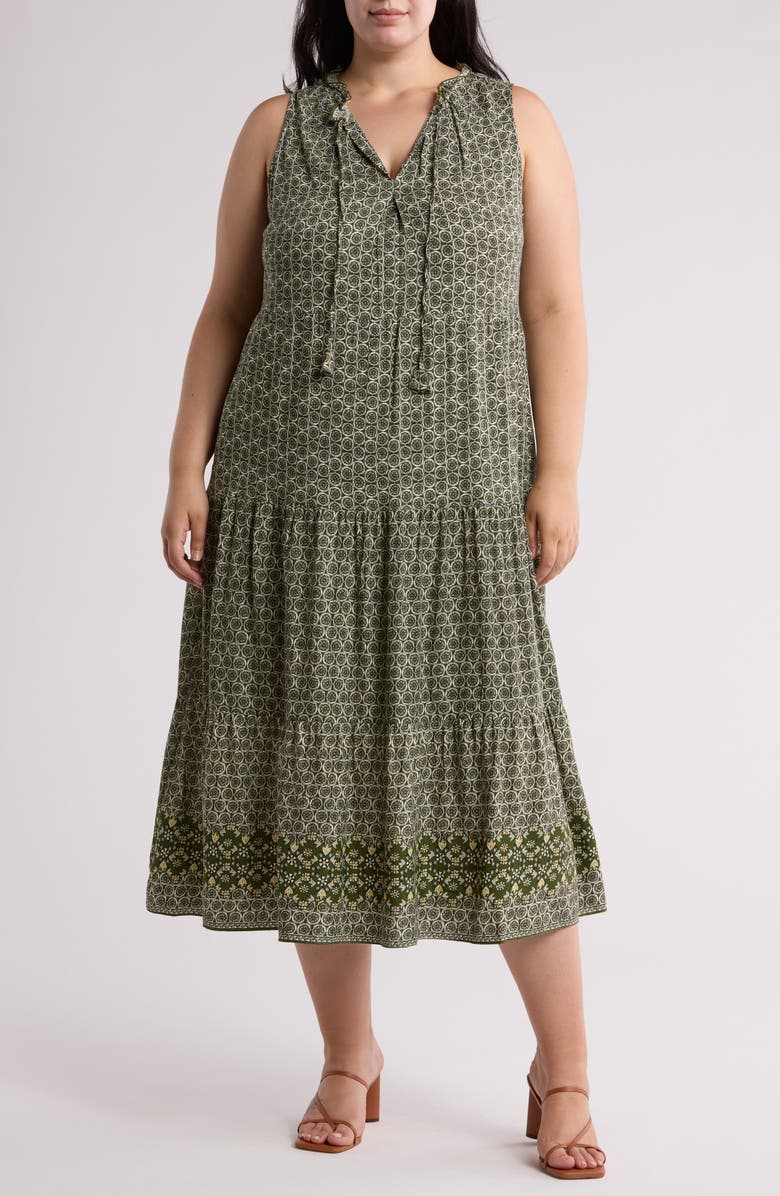 MAX STUDIO Sleeveless Tiered Maxi Dress, Main, color,