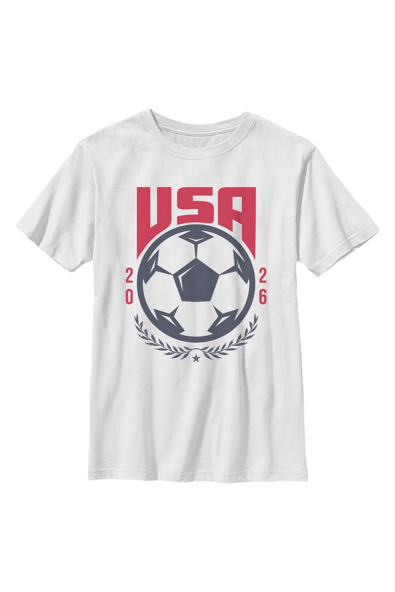 Boys Lost Gods USA Soccer Ball 2026 T Shirt, Main, color, White