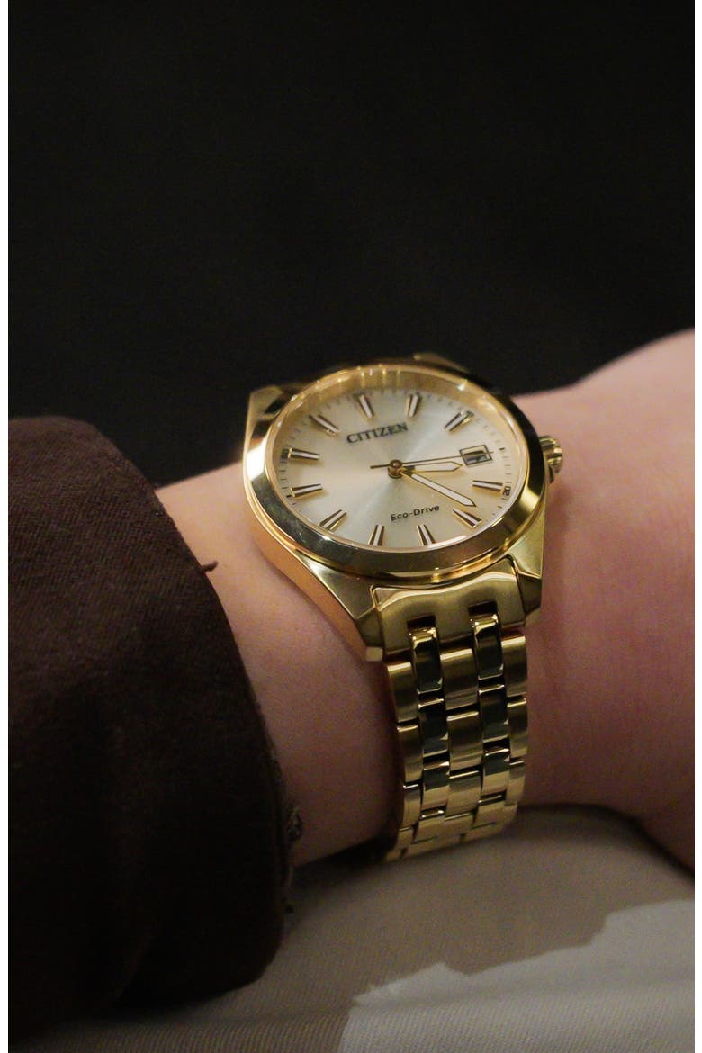 Classic Peyten Eco-Drive Bracelet Watch, 41mm x 9.59mm, Alternate, color, GOLD-TONE