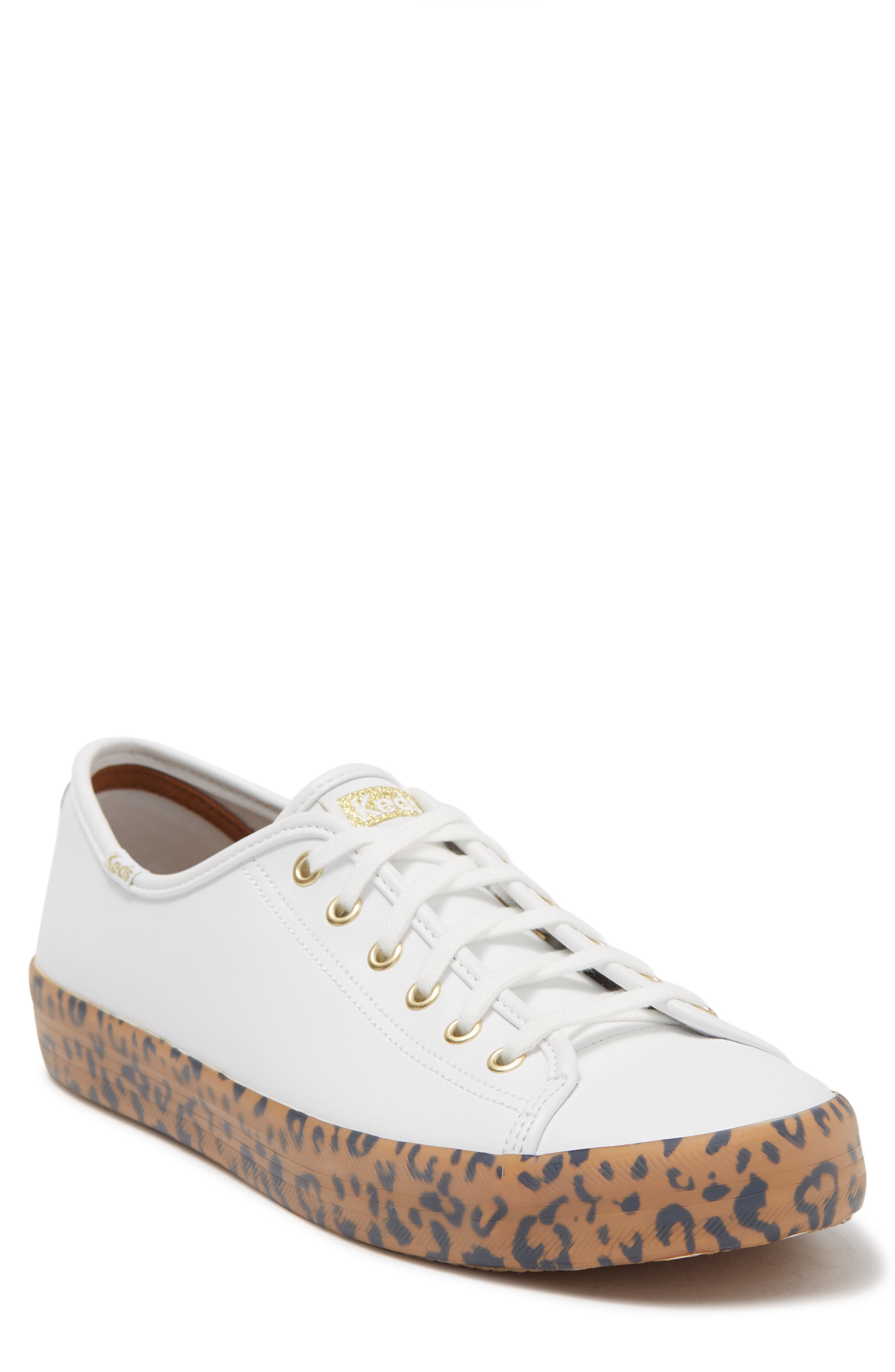 Keds<sup>®</sup> Keds Kickstart Leather Leopard Foxing Sneaker, Main, color, 
