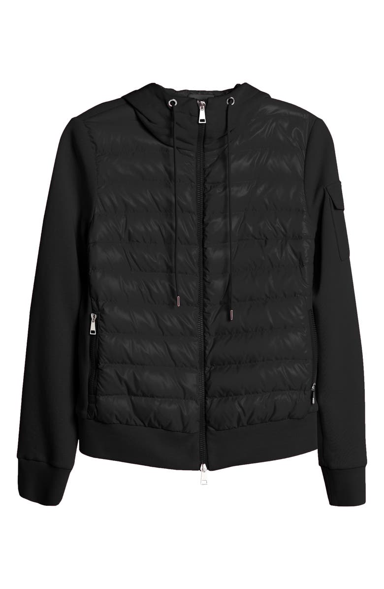 Moncler Quilted Down & Knit Cardigan, Alternate, color, 