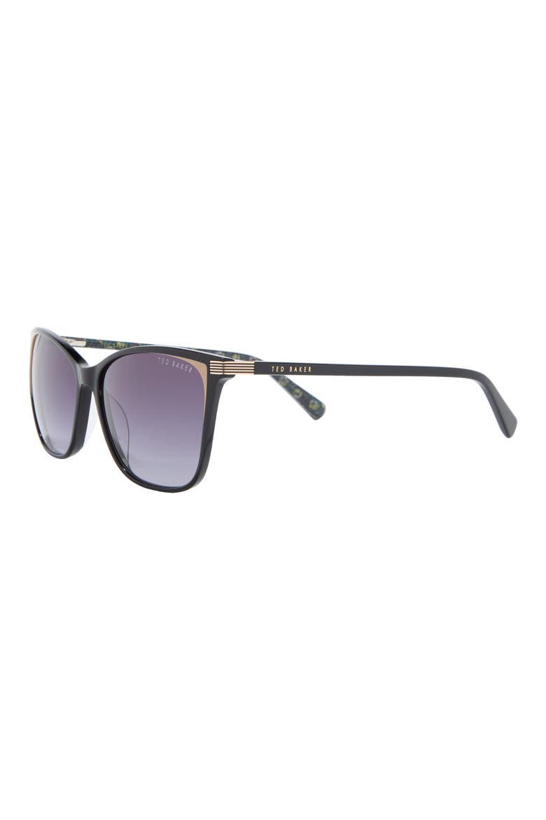 57mm Gradient Square Sunglasses, Alternate, color, BLACK