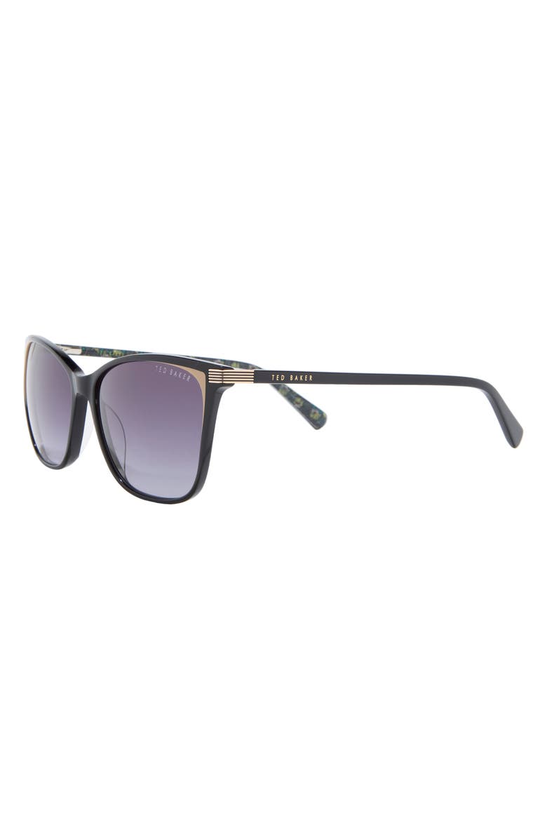 Ted Baker 57mm Gradient Square Sunglasses, Alternate, color, Black