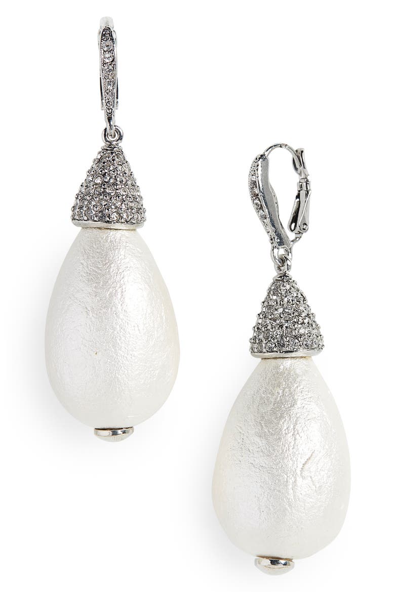 Imitation Pearl Drop Earrings, Main, color, PEARL