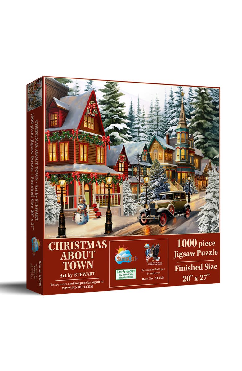 Sunsout Christmas About Town 1000 piece Jigsaw Puzzle for Adults, Main, color, Multicolor