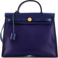 Pre-Owned Hermes Herbag Zip Berline Vache Canvas and Leather 31