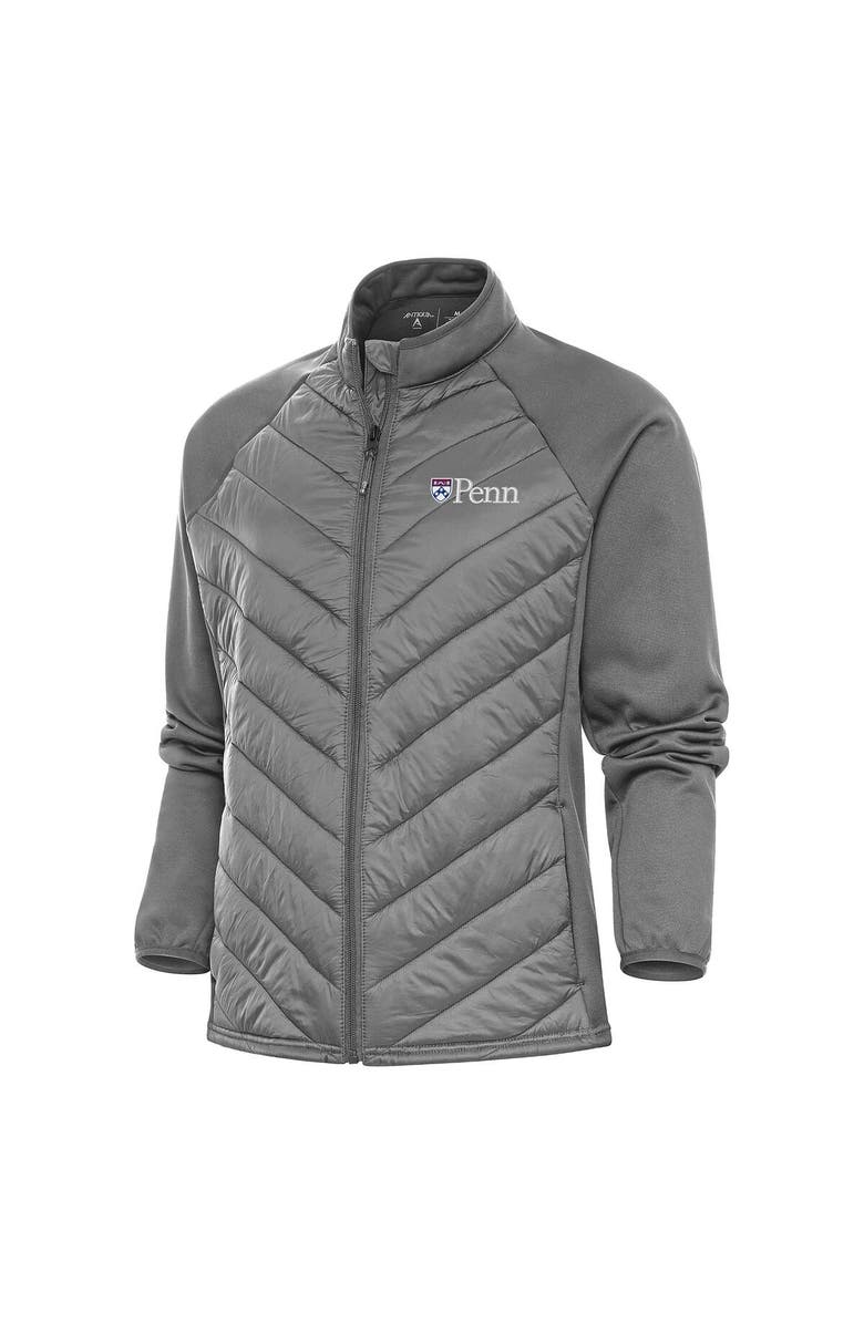 ANTIGUA Women's Antigua Steel Pennsylvania Quakers Altitude Full-Zip Puffer Jacket, Main, color, 