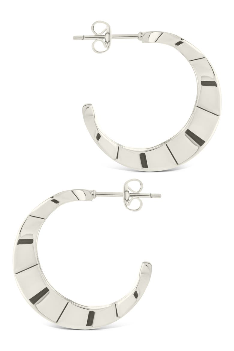 Caprice Ocean Waves Hoop Earrings, Alternate, color, SILVER
