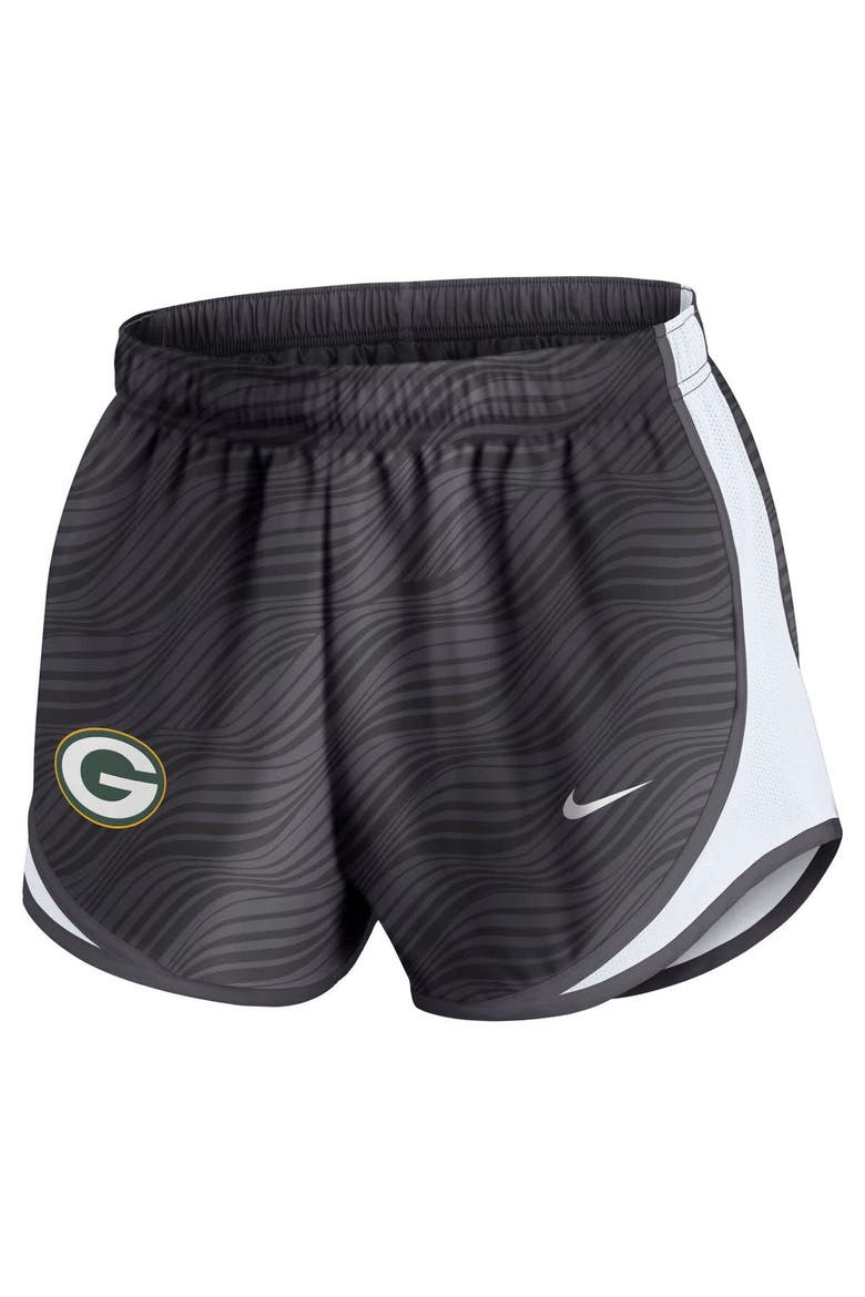 Women's Nike Anthracite Green Bay Packers Tempo Performance Shorts, Alternate, color, Anthracite