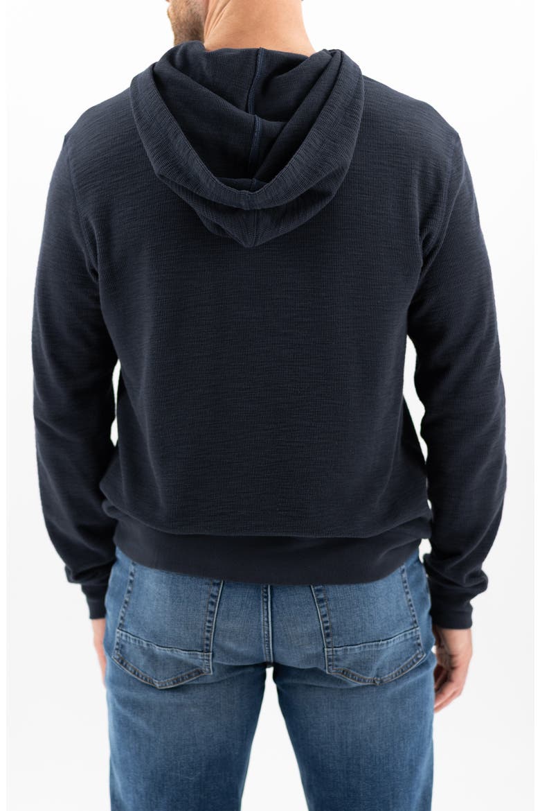 Slub Rib Organic Cotton Hoodie, Alternate, color, DARK NAVY