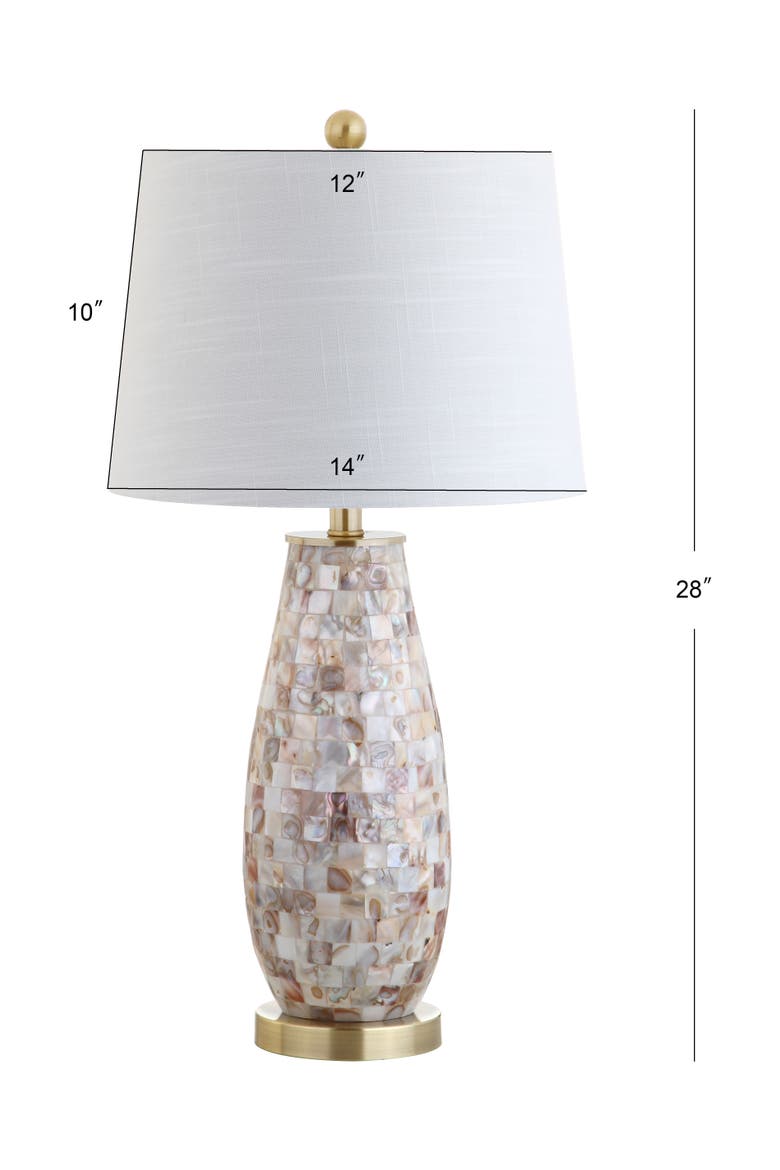 Jocelyn 28" Seashell LED Table Lamp, Natural, Alternate, color, Natural/Brass Gold
