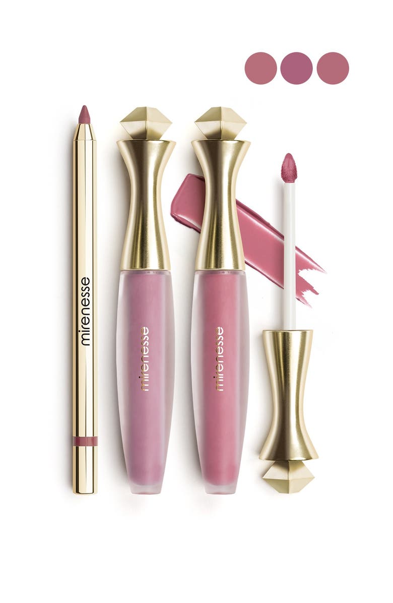 MIRENESSE All-Day 3-Piece Velvet Matte Lip Kit - Handmaids Kiss, Alternate, color, 