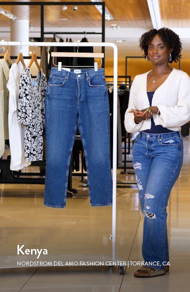 AGOLDE Riley High Waist Crop Straight Leg Jeans | Nordstrom