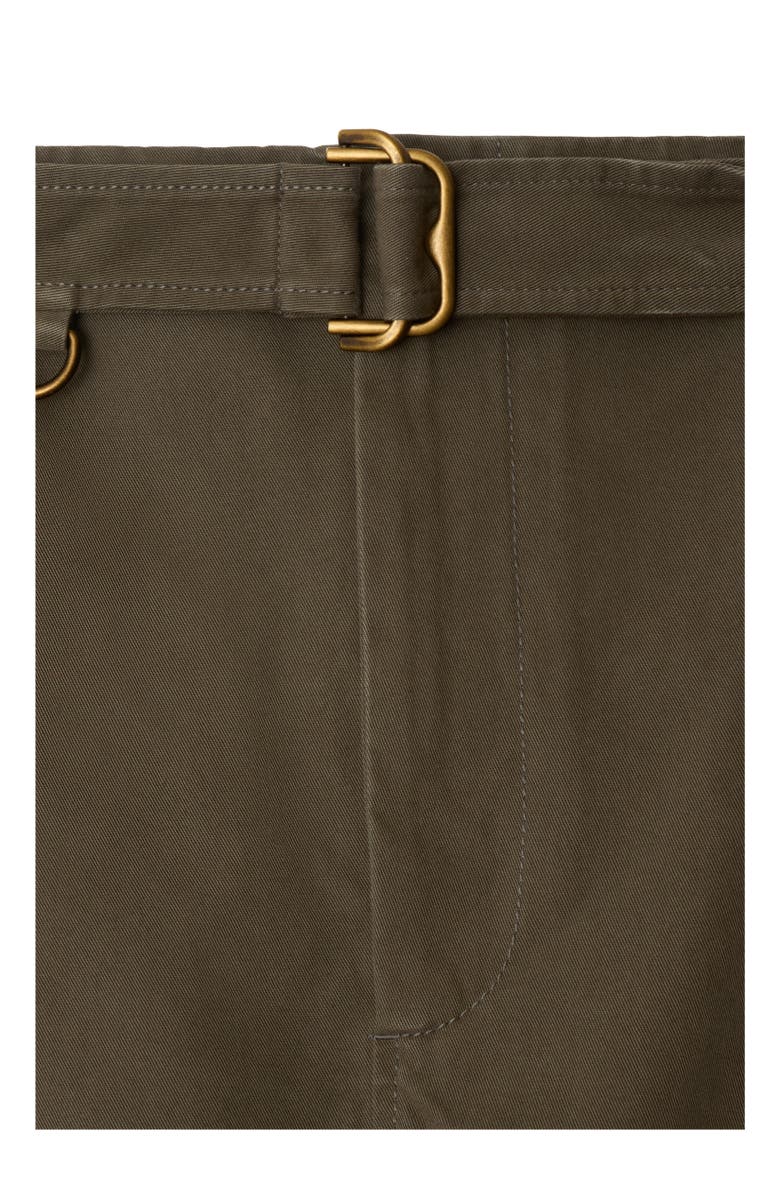 Burberry Gabardine Belted Shorts, Alternate, color, Military