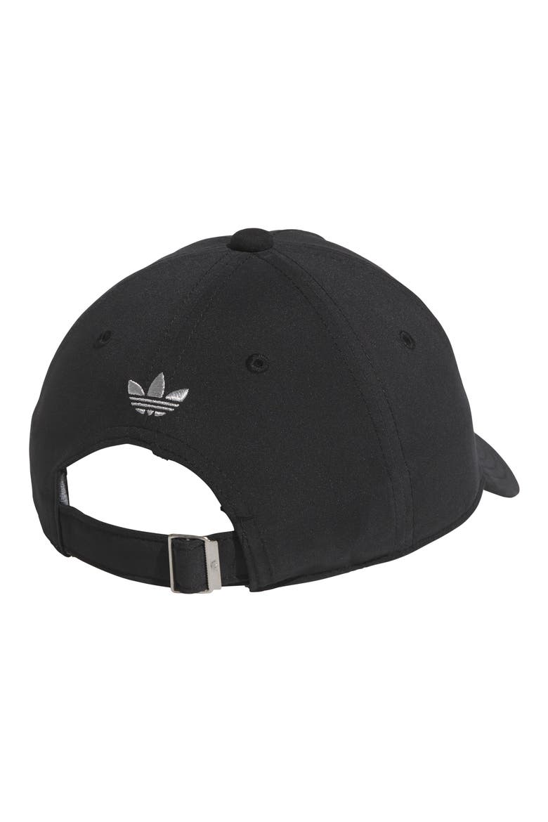 Rhinestone Trefoil Baseball Hat, Alternate, color, BLACK/ SILVER