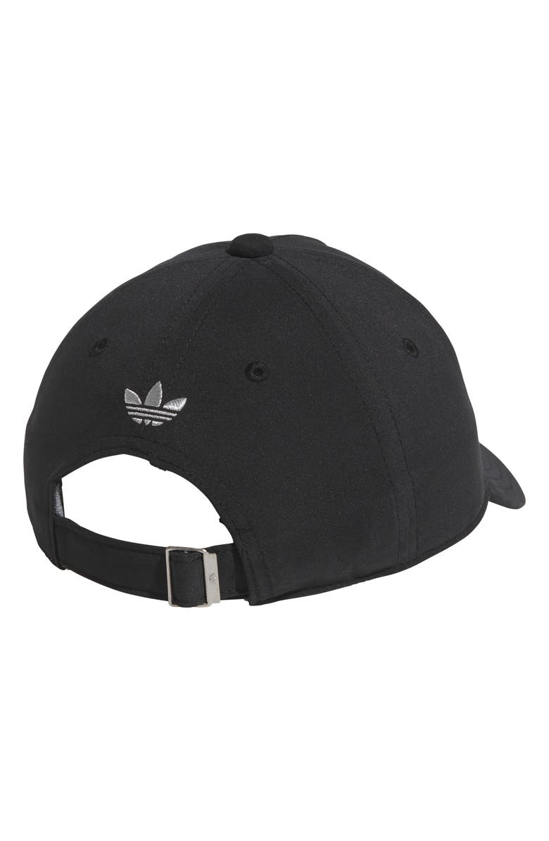adidas Rhinestone Trefoil Baseball Hat, Alternate, color, Black/ Silver