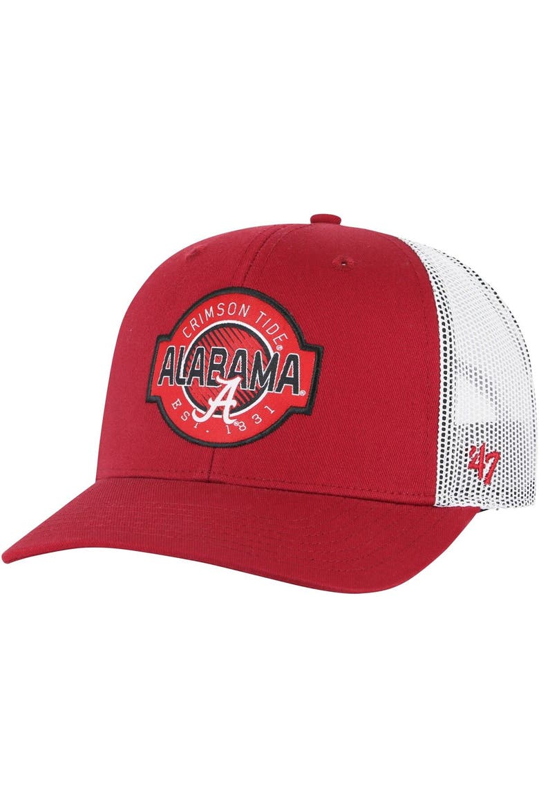 Youth '47 Crimson Alabama Crimson Tide Scramble Trucker Adjustable Hat, Main, color, Crimson