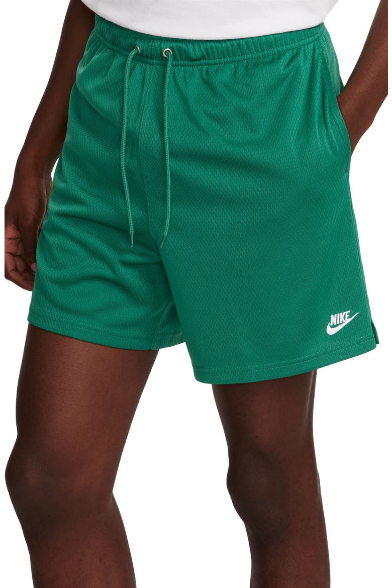 Club Flow Mesh Athletic Shorts, Alternate, color, 365 MALACHITE/WHITE
