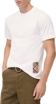 Burberry Check Cashmere Patch Cotton T-shirt