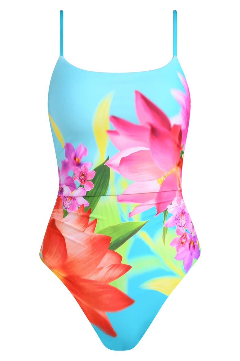 Sunset Botanica Scoop Neck One-Piece Swimsuit, Alternate, color, MULTI