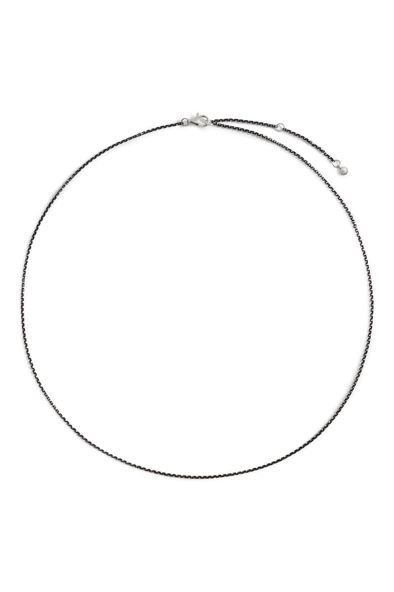 Oxidized Recycled Sterling Silver Rolo Chain Necklace, Main, color, STERLING SILVER