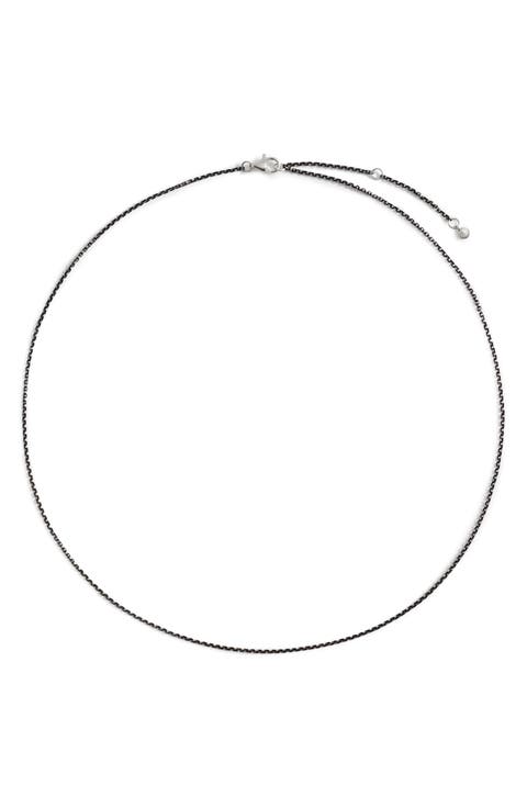 Oxidized Recycled Sterling Silver Rolo Chain Necklace