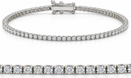 Bliss Diamond 3 Carat Round Cut Lab Grown Diamond Tennis Bracelet In 14k Gold 7"