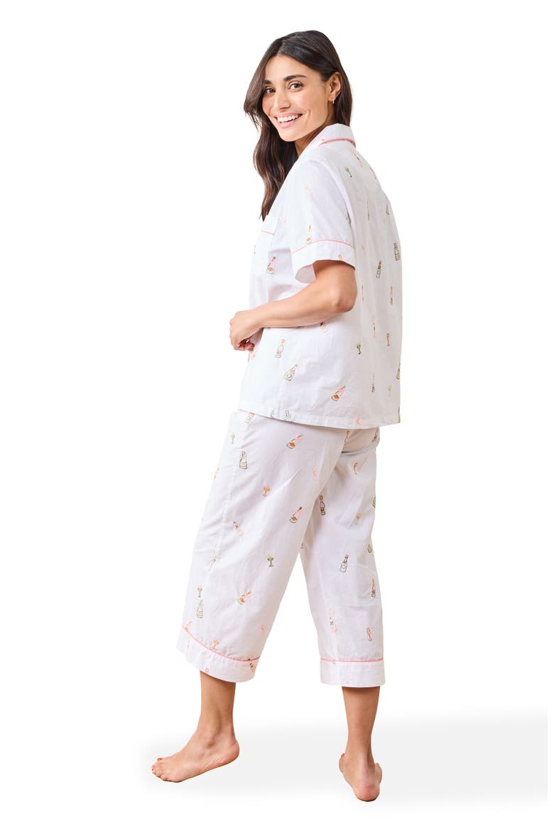 Short Sleeve Top & Cropped Pants Set, Alternate, color, Cloud