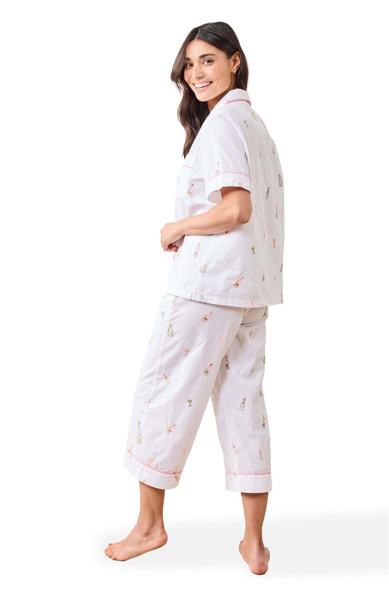 Printfresh Short Sleeve Top and Cropped Pants Set, Alternate, color, Cloud