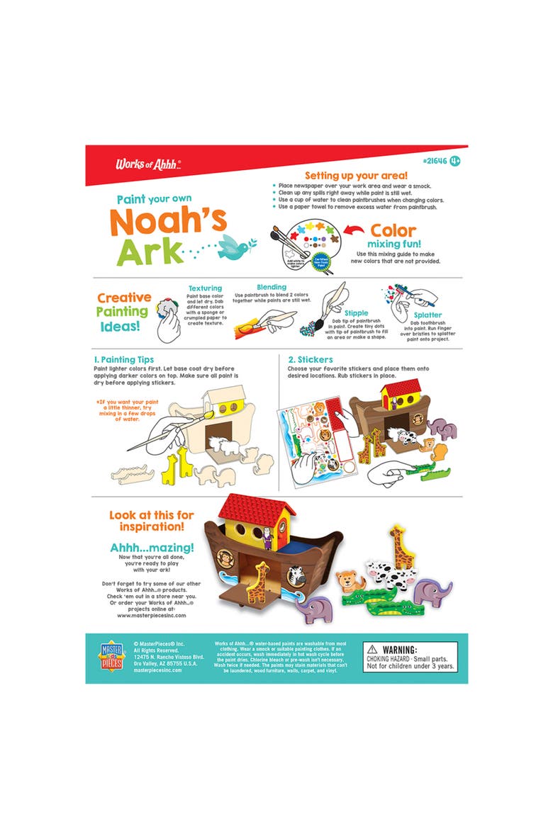 Noah's Ark Wood Craft & Paint Kit, Alternate, color, Multicolor