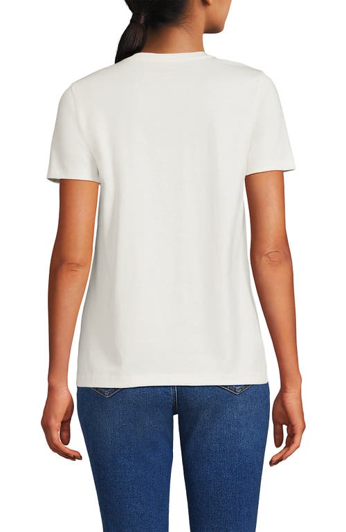 Lands' End Supima Cotton V-neck T-shirt In White